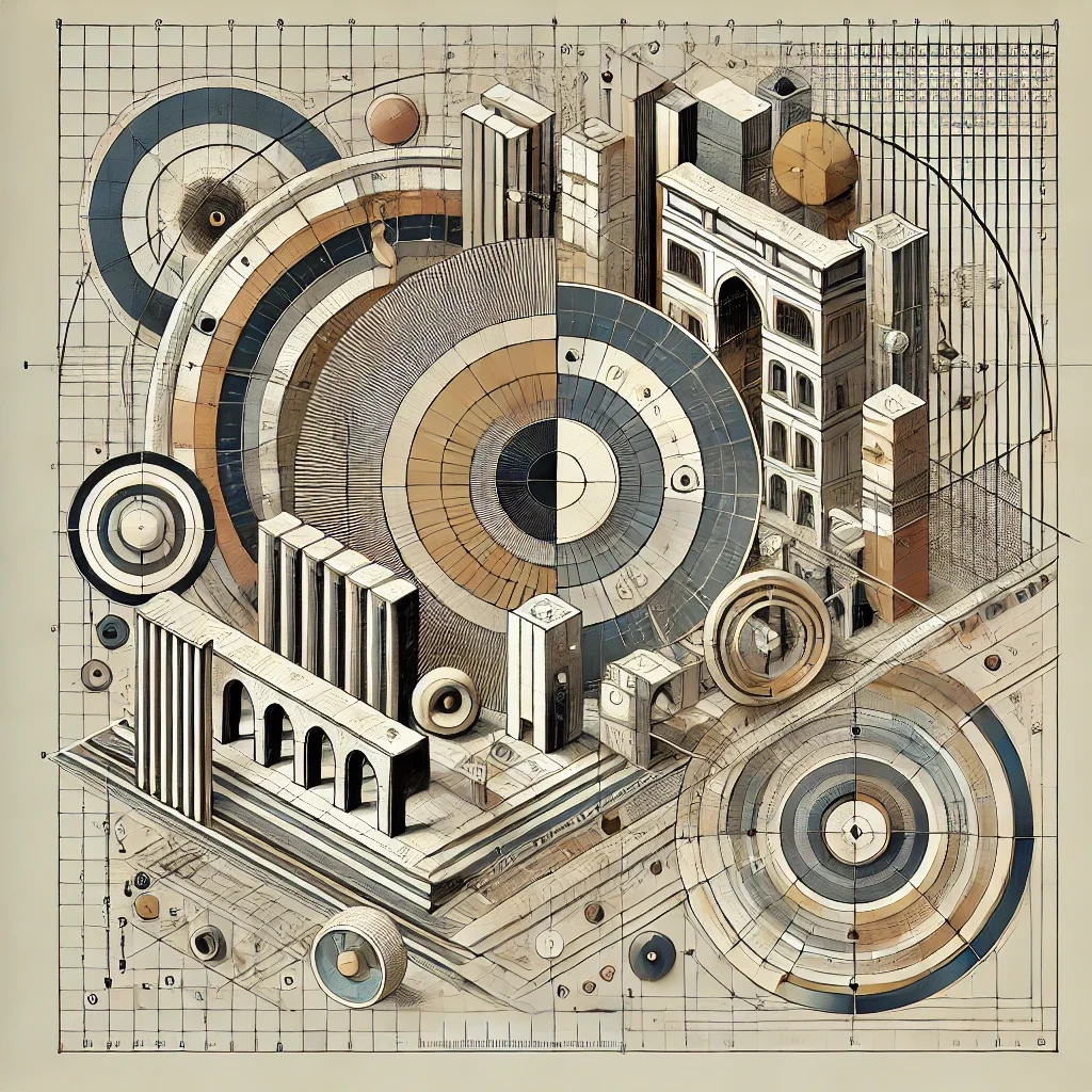 DALL·E 2025-06-02 22.19.29 - Create a symbolic, abstract image representing the theme of architecture in a modern, non-figurative scientific-art style. Use clean geometric forms s